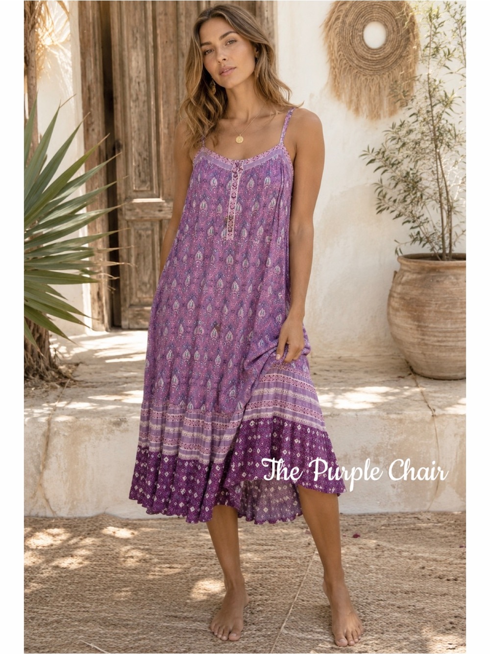 SPELL Boho Sleeveless Flowy Oracle Midi Dress XS